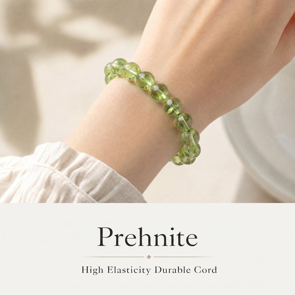Authentic Prehnite Crystal Bracelet | The "Stone of Prophecy" | Unique Healing Gemstone Jewelry