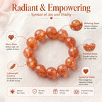 Premium Sunstone Beaded Bracelet | Hand-Polished Natural Gemstone Jewelry for Energy & Confidence