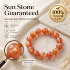 Premium Sunstone Beaded Bracelet | Hand-Polished Natural Gemstone Jewelry for Energy & Confidence