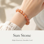 Premium Sunstone Beaded Bracelet | Hand-Polished Natural Gemstone Jewelry for Energy & Confidence