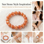 Premium Sunstone Beaded Bracelet | Hand-Polished Natural Gemstone Jewelry for Energy & Confidence