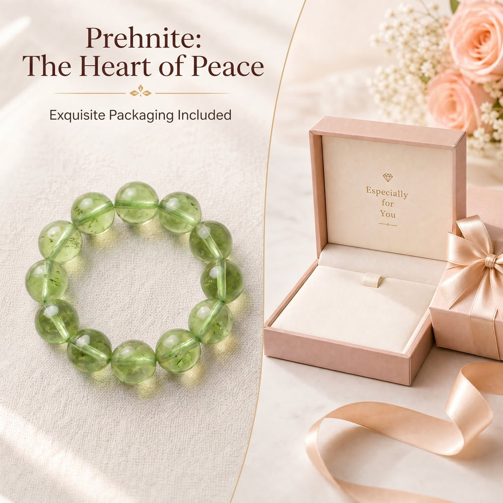Authentic Prehnite Crystal Bracelet | The "Stone of Prophecy" | Unique Healing Gemstone Jewelry