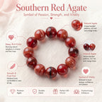Premium Nanhong Agate Beaded Bracelet | Hand-Polished Natural Gemstone Jewelry for Elegance & Harmony
