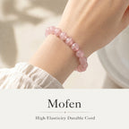 Premium Mozambique Rose Quartz Beaded Bracelet | Hand-Polished Natural Gemstone Jewelry for Inner Peace & Balance