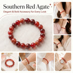 Premium Nanhong Agate Beaded Bracelet | Hand-Polished Natural Gemstone Jewelry for Elegance & Harmony