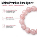 Premium Mozambique Rose Quartz Beaded Bracelet | Hand-Polished Natural Gemstone Jewelry for Inner Peace & Balance
