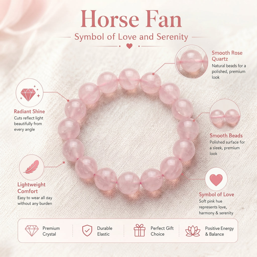 Premium Madagascar Rose Quartz Beaded Bracelet | Hand-Polished Natural Gemstone Jewelry for Elegance & Harmony