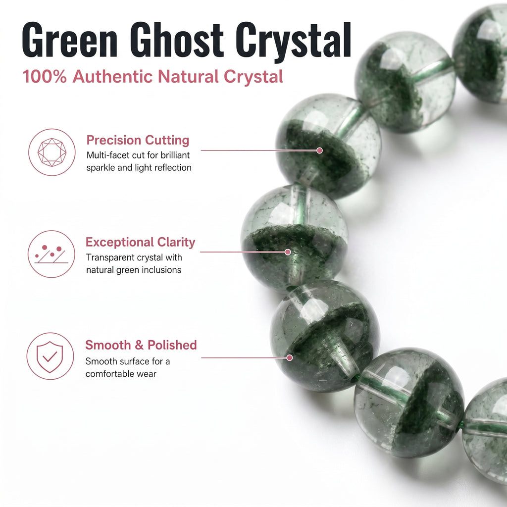 Authentic Green Phantom Quartz Bracelet | The "Money Magnet" | Unique Healing Crystal Jewelry