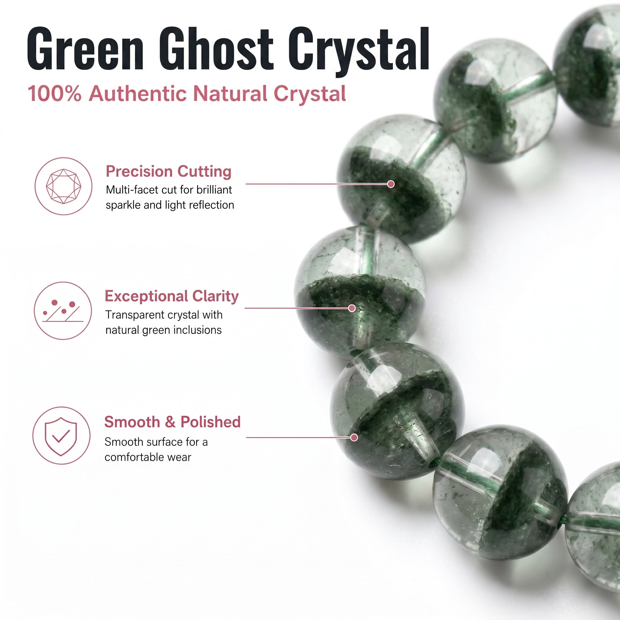 Authentic Green Phantom Quartz Bracelet | The "Money Magnet" | Unique Healing Crystal Jewelry
