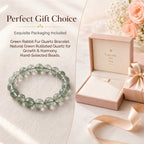 Authentic Green Rabbit Hair Quartz Bracelet | The "Stone of Vitality" | Unique Healing Crystal Jewelry