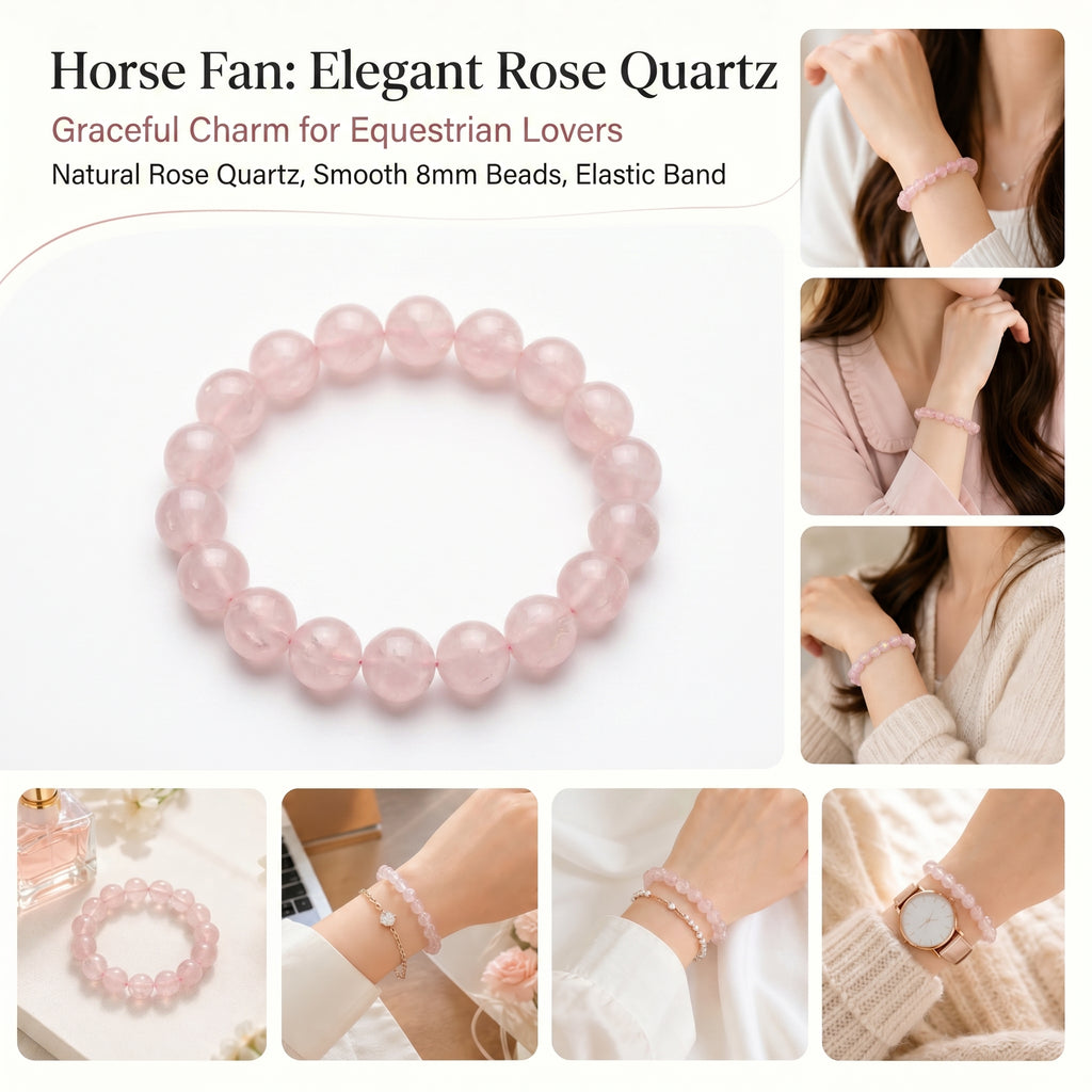 Premium Madagascar Rose Quartz Beaded Bracelet | Hand-Polished Natural Gemstone Jewelry for Elegance & Harmony