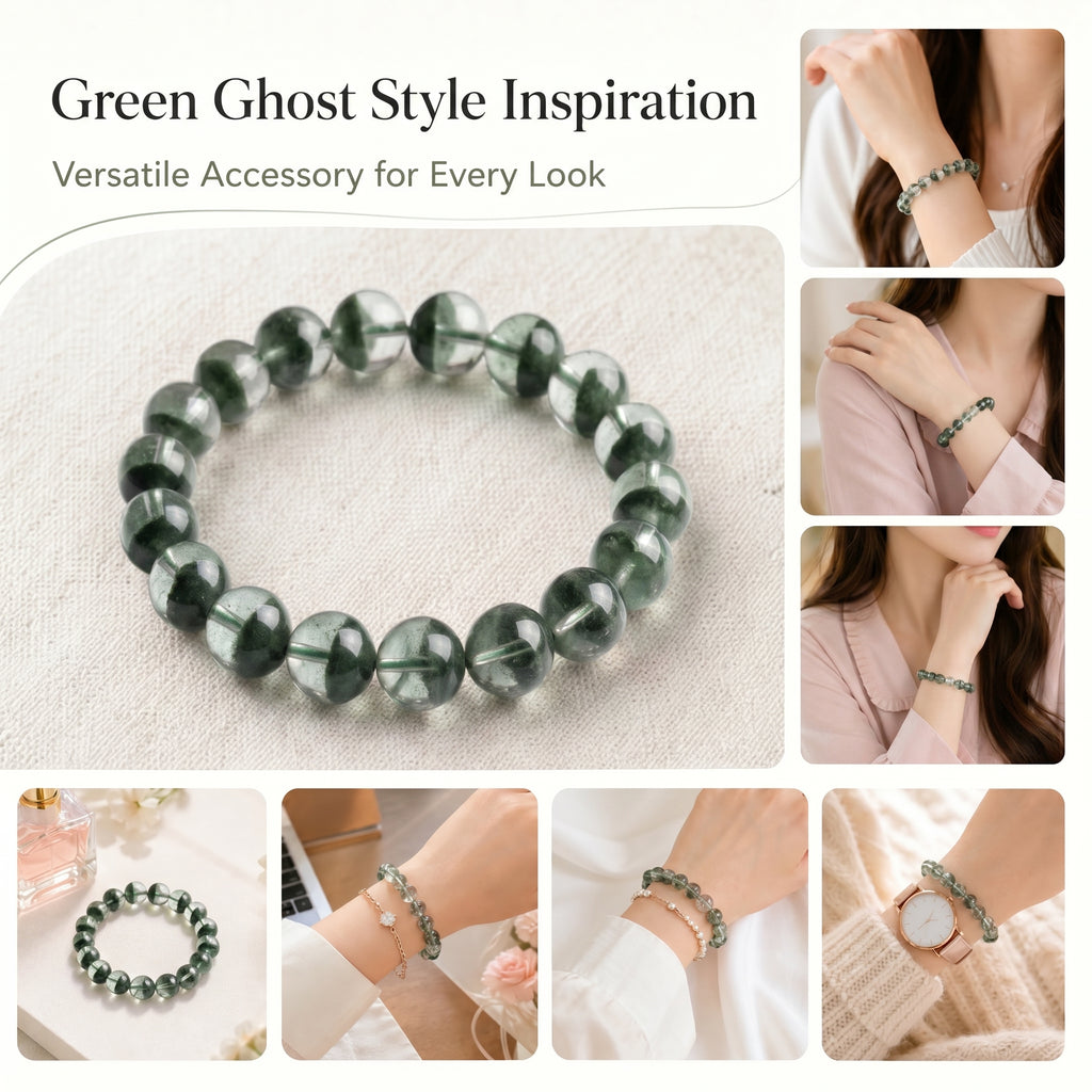 Authentic Green Phantom Quartz Bracelet | The "Money Magnet" | Unique Healing Crystal Jewelry