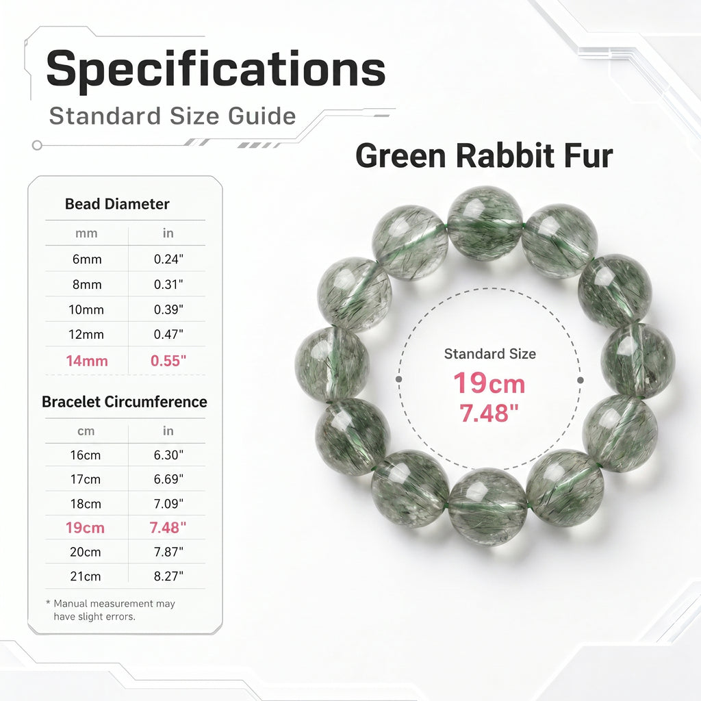 Authentic Green Rabbit Hair Quartz Bracelet | The "Stone of Vitality" | Unique Healing Crystal Jewelry