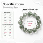 Authentic Green Rabbit Hair Quartz Bracelet | The "Stone of Vitality" | Unique Healing Crystal Jewelry
