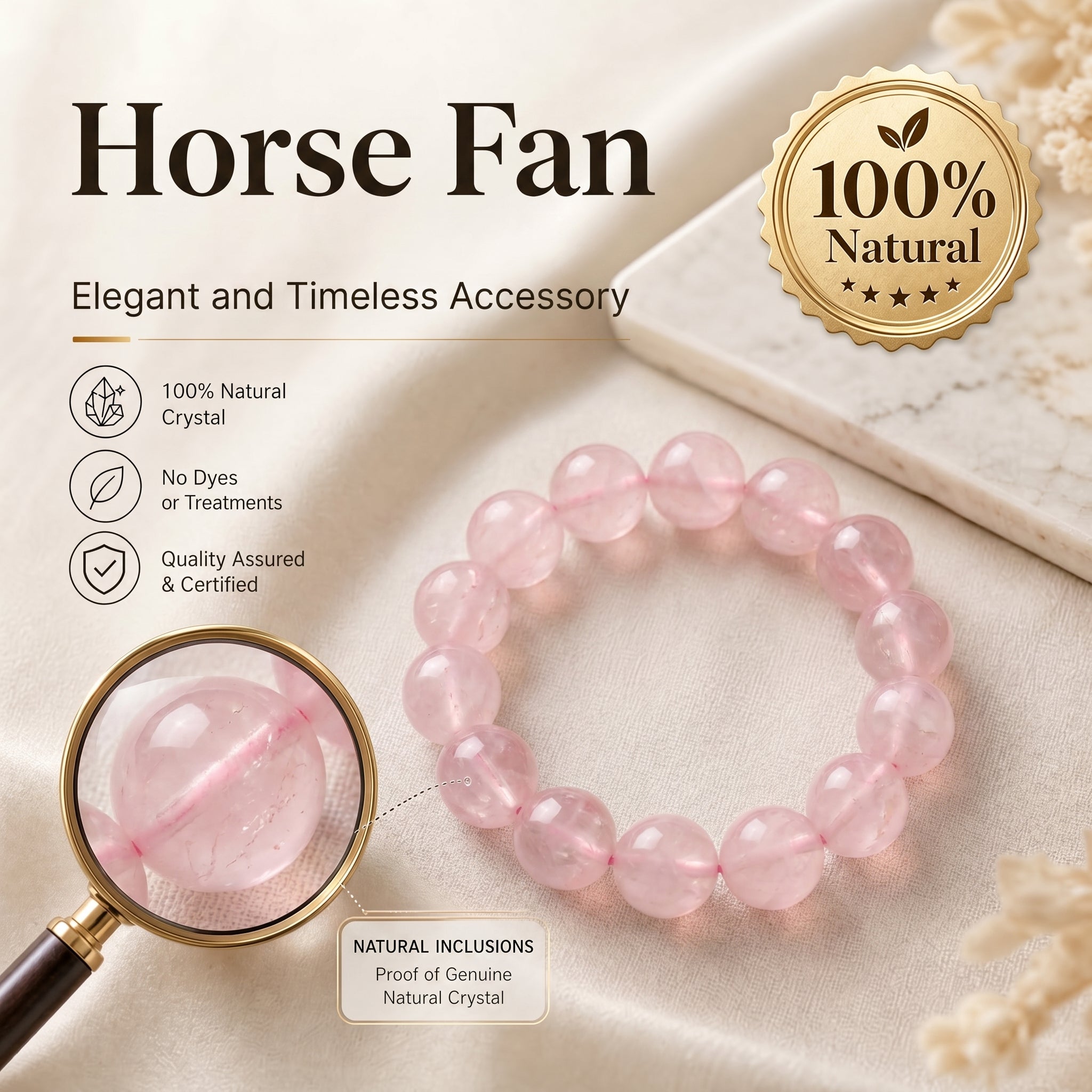 Premium Madagascar Rose Quartz Beaded Bracelet | Hand-Polished Natural Gemstone Jewelry for Elegance & Harmony