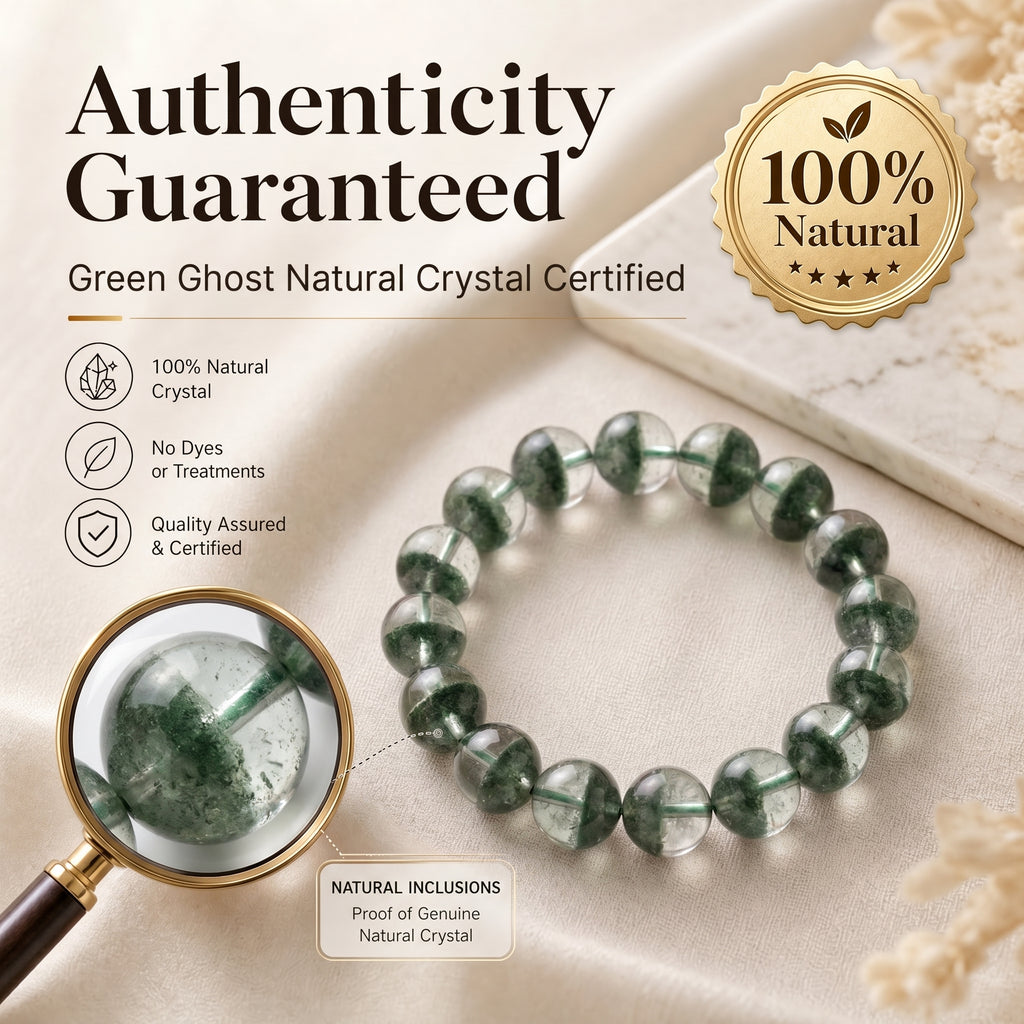 Authentic Green Phantom Quartz Bracelet | The "Money Magnet" | Unique Healing Crystal Jewelry