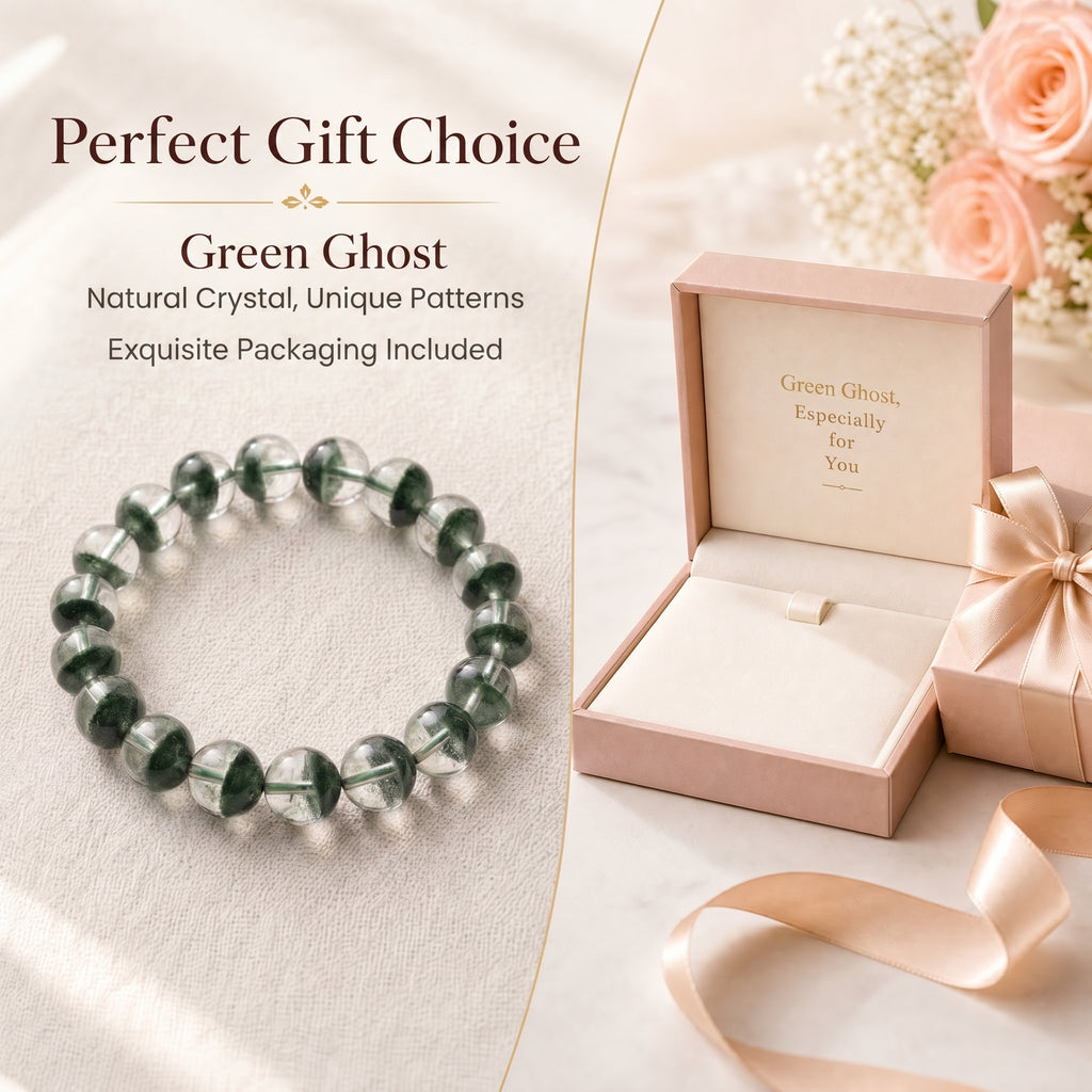 Authentic Green Phantom Quartz Bracelet | The "Money Magnet" | Unique Healing Crystal Jewelry