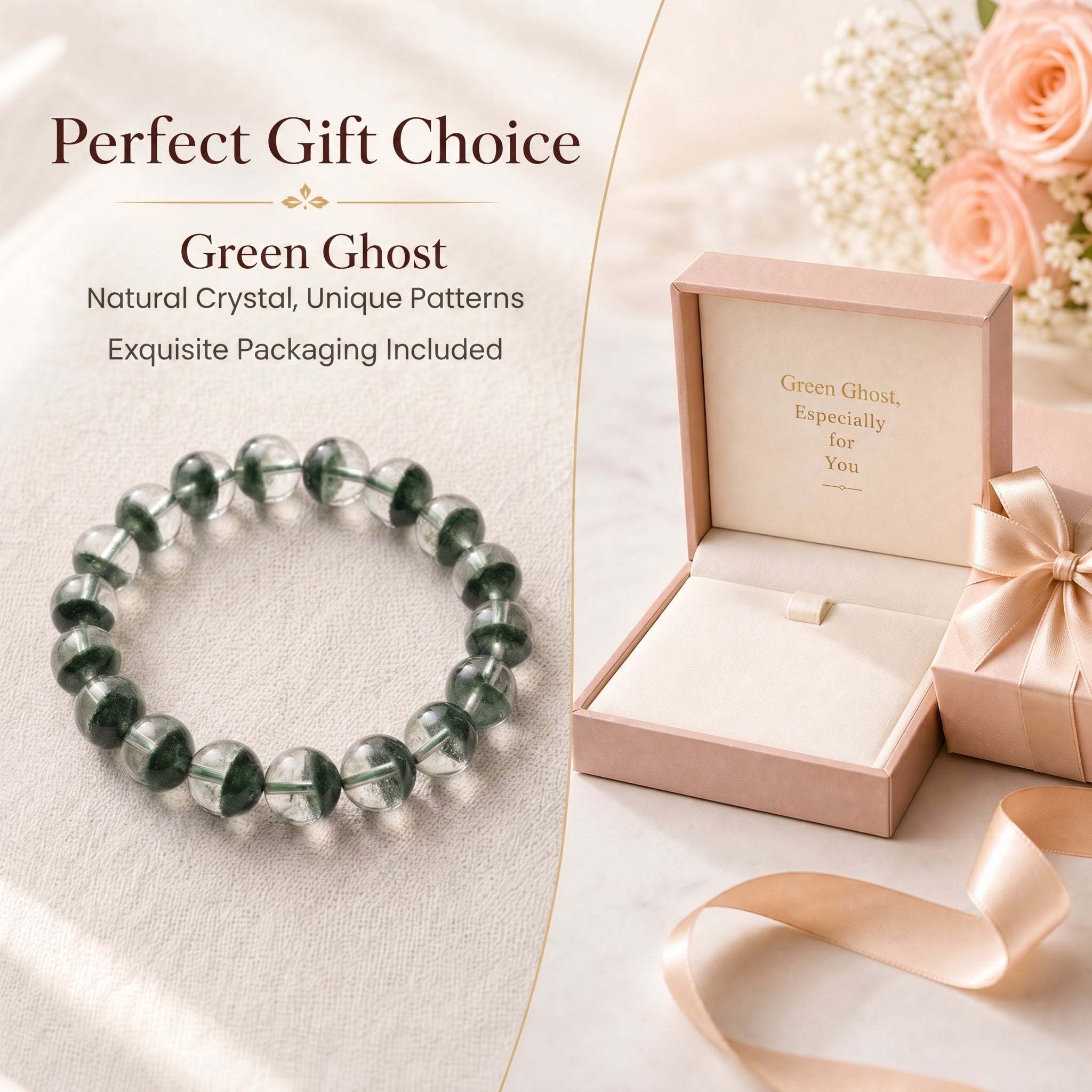 Authentic Green Phantom Quartz Bracelet | The "Money Magnet" | Unique Healing Crystal Jewelry