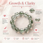 Premium Green Rutilated Quartz Beaded Bracelet | Hand-Polished Natural Gemstone Jewelry for Abundance