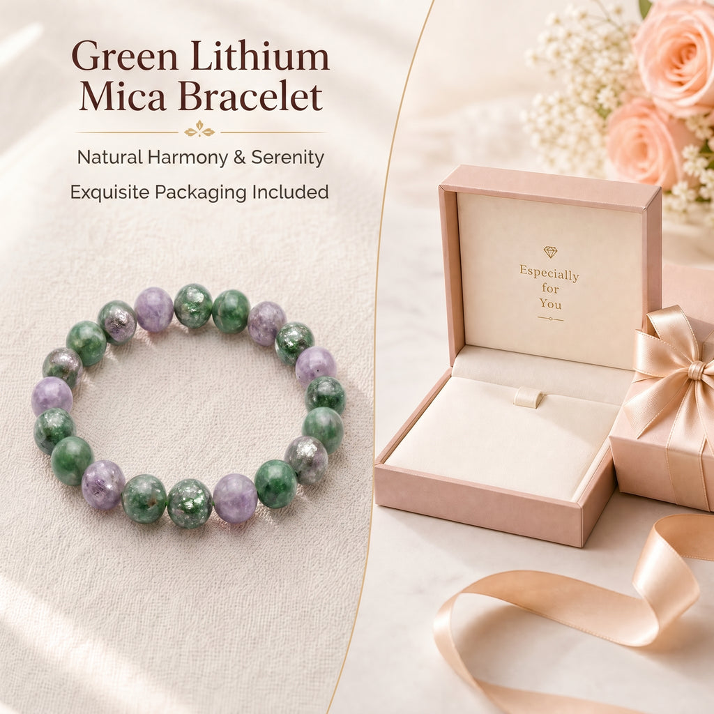 Authentic Green Lepidolite Bracelet | The "Stone of Serenity" | Unique Healing Crystal Jewelry