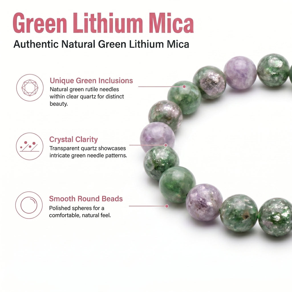 Authentic Green Lepidolite Bracelet | The "Stone of Serenity" | Unique Healing Crystal Jewelry