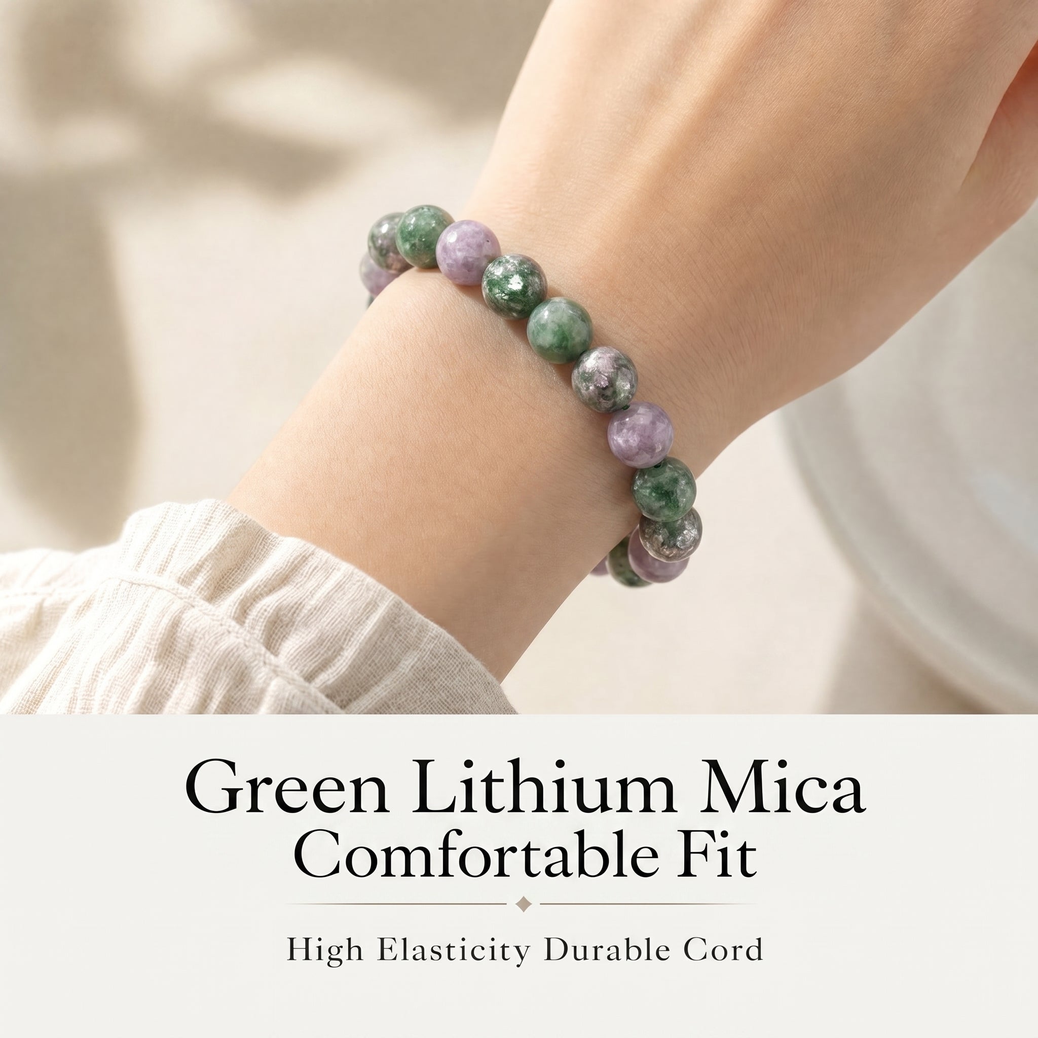 Authentic Green Lepidolite Bracelet | The "Stone of Serenity" | Unique Healing Crystal Jewelry