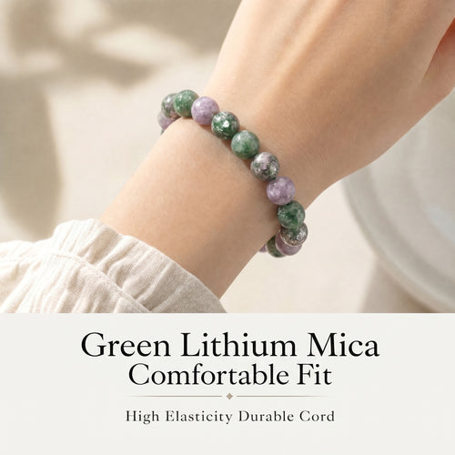 Authentic Green Lepidolite Bracelet | The "Stone of Serenity" | Unique Healing Crystal Jewelry