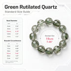 Premium Green Rutilated Quartz Beaded Bracelet | Hand-Polished Natural Gemstone Jewelry for Abundance