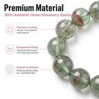 Premium Green Strawberry Quartz Beaded Bracelet | Hand-Polished Natural Crystal Jewelry for Harmony & Energy