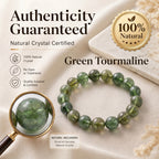 Premium Green Tourmaline Beaded Bracelet | Hand-Polished Natural Gemstone Jewelry for Harmony & Growth