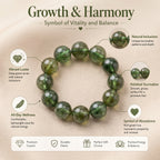 Premium Green Tourmaline Beaded Bracelet | Hand-Polished Natural Gemstone Jewelry for Harmony & Growth