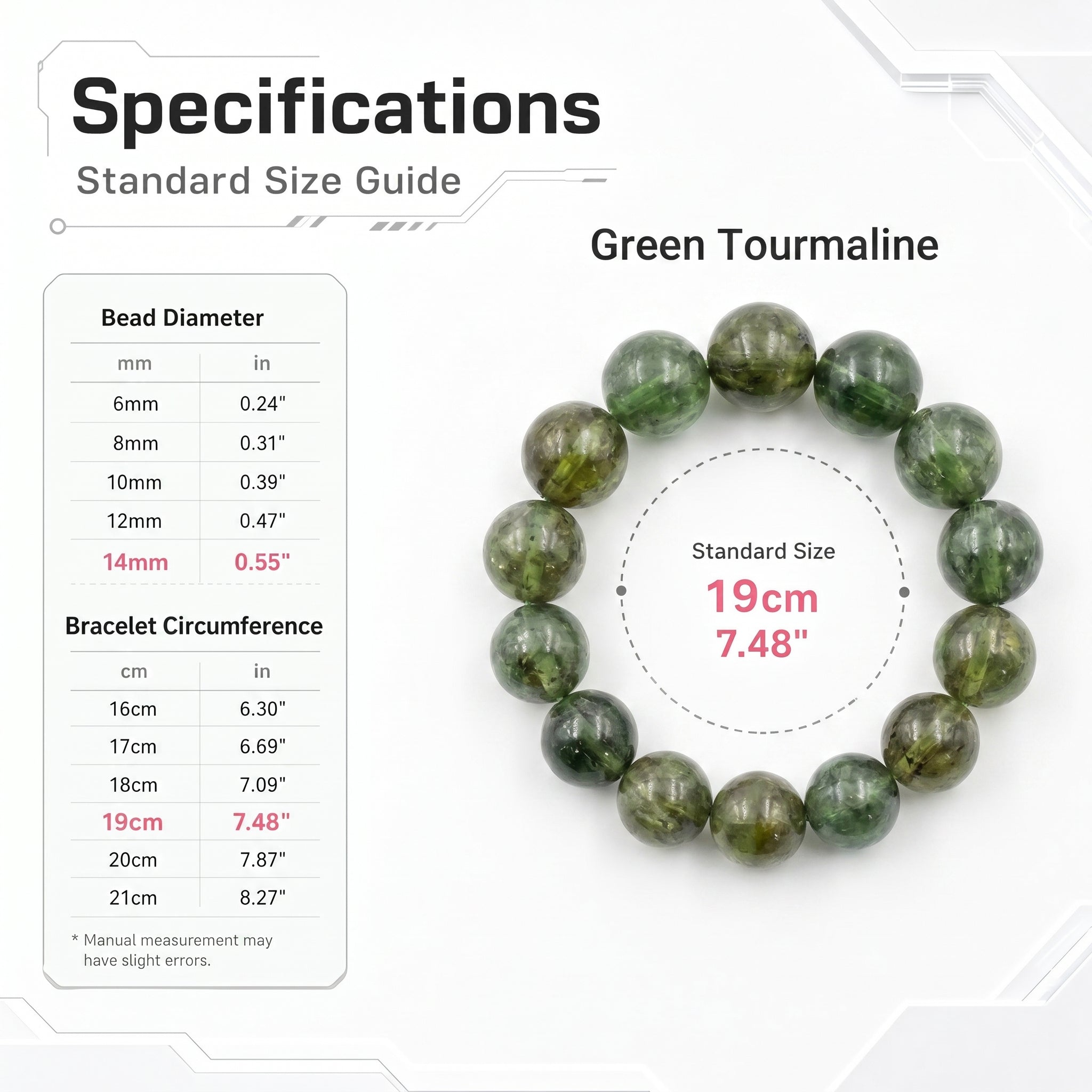 Premium Green Tourmaline Beaded Bracelet | Hand-Polished Natural Gemstone Jewelry for Harmony & Growth