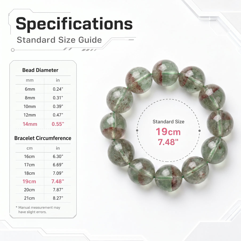 Premium Green Strawberry Quartz Beaded Bracelet | Hand-Polished Natural Crystal Jewelry for Harmony & Energy