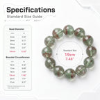 Premium Green Strawberry Quartz Beaded Bracelet | Hand-Polished Natural Crystal Jewelry for Harmony & Energy