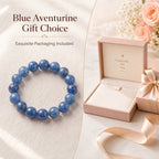 Premium Blue Aventurine Beaded Bracelet | Hand-Polished Natural Gemstone Jewelry for Inner Peace & Focus