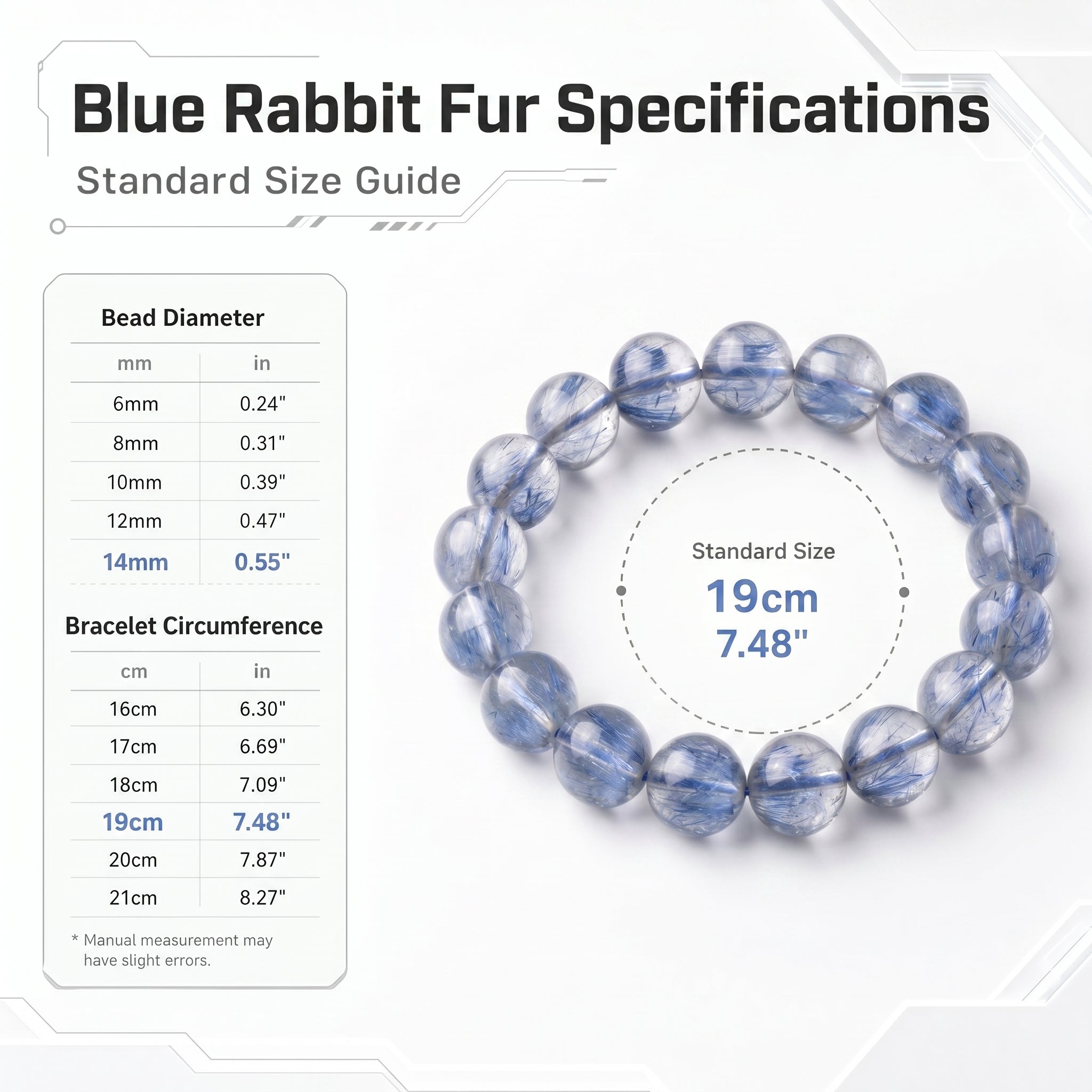 Premium Blue Rabbit Hair Quartz Beaded Bracelet | Hand-Polished Natural Gemstone Jewelry for Inner Peace & Clarity