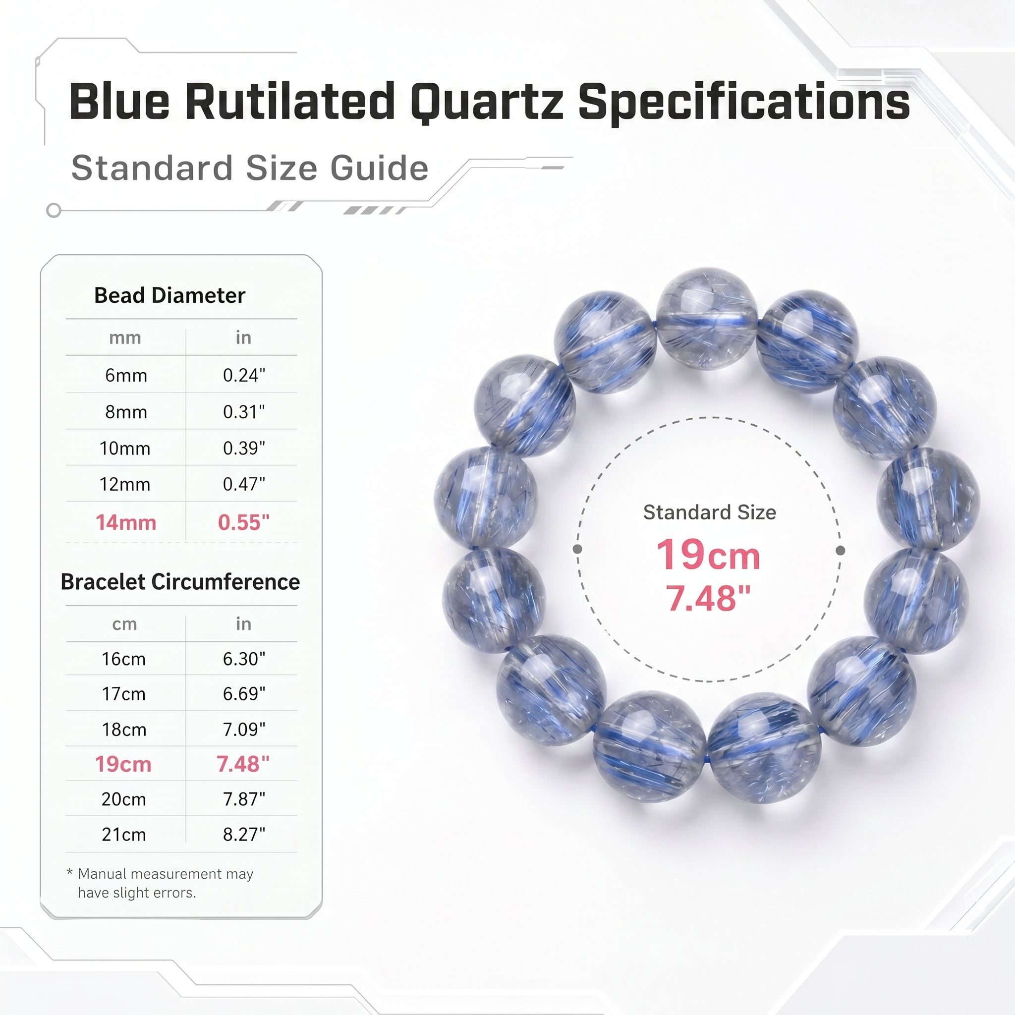 Premium Blue Rutilated Quartz Beaded Bracelet | Hand-Polished Natural Gemstone Jewelry for Abundance