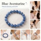 Premium Blue Aventurine Beaded Bracelet | Hand-Polished Natural Gemstone Jewelry for Inner Peace & Focus