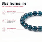 Premium Indicolite Blue Tourmaline Bracelet | Hand-Polished Natural Gemstone Jewelry for Wisdom & Confidence