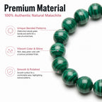 Premium Malachite Beaded Bracelet | Hand-Polished Natural Gemstone Jewelry for Protection & Harmony