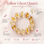 Premium Yellow Phantom Quartz Beaded Bracelet | Hand-Polished Natural Crystal Jewelry for Abundance & Success