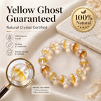 Premium Yellow Phantom Quartz Beaded Bracelet | Hand-Polished Natural Crystal Jewelry for Abundance & Success