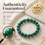 Premium Malachite Beaded Bracelet | Hand-Polished Natural Gemstone Jewelry for Protection & Harmony