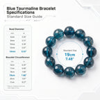 Premium Indicolite Blue Tourmaline Bracelet | Hand-Polished Natural Gemstone Jewelry for Wisdom & Confidence