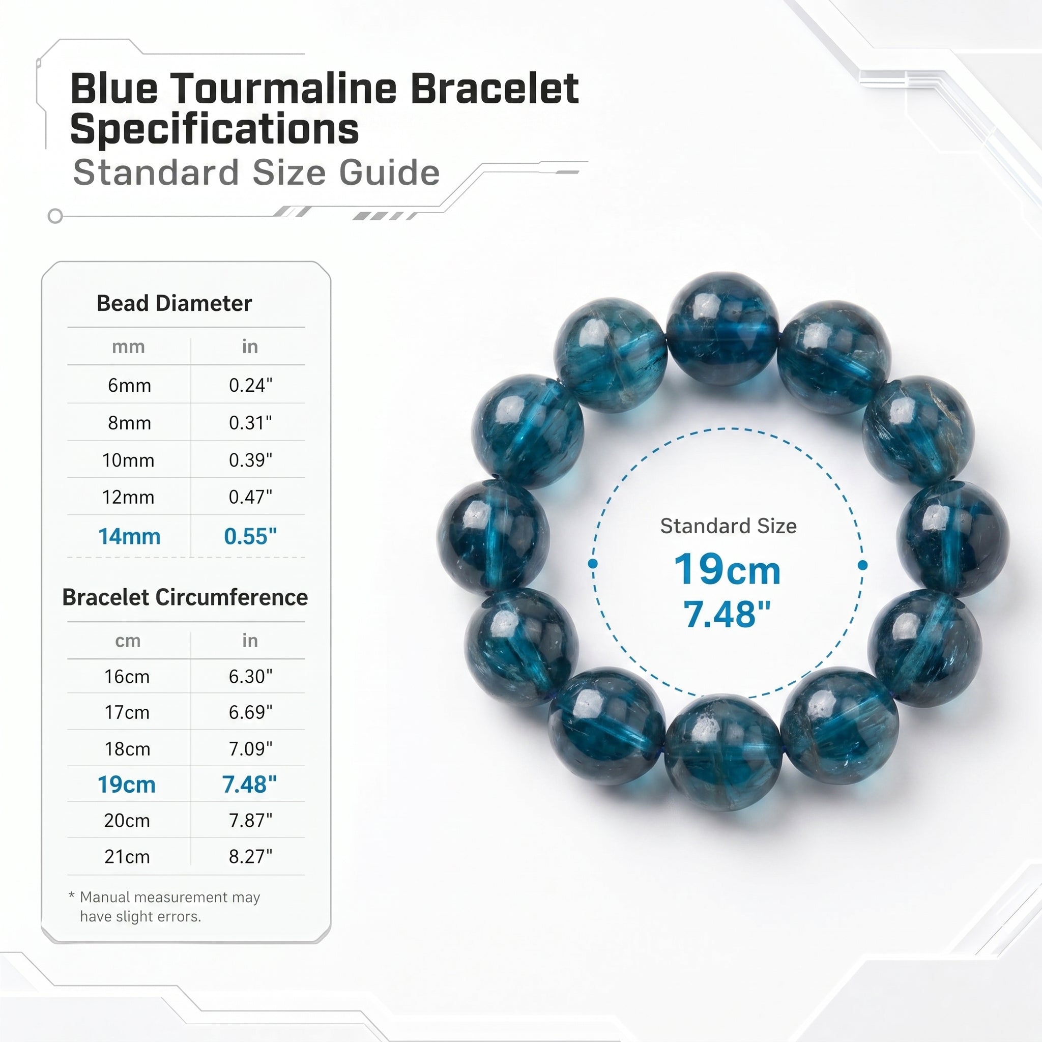 Premium Indicolite Blue Tourmaline Bracelet | Hand-Polished Natural Gemstone Jewelry for Wisdom & Confidence