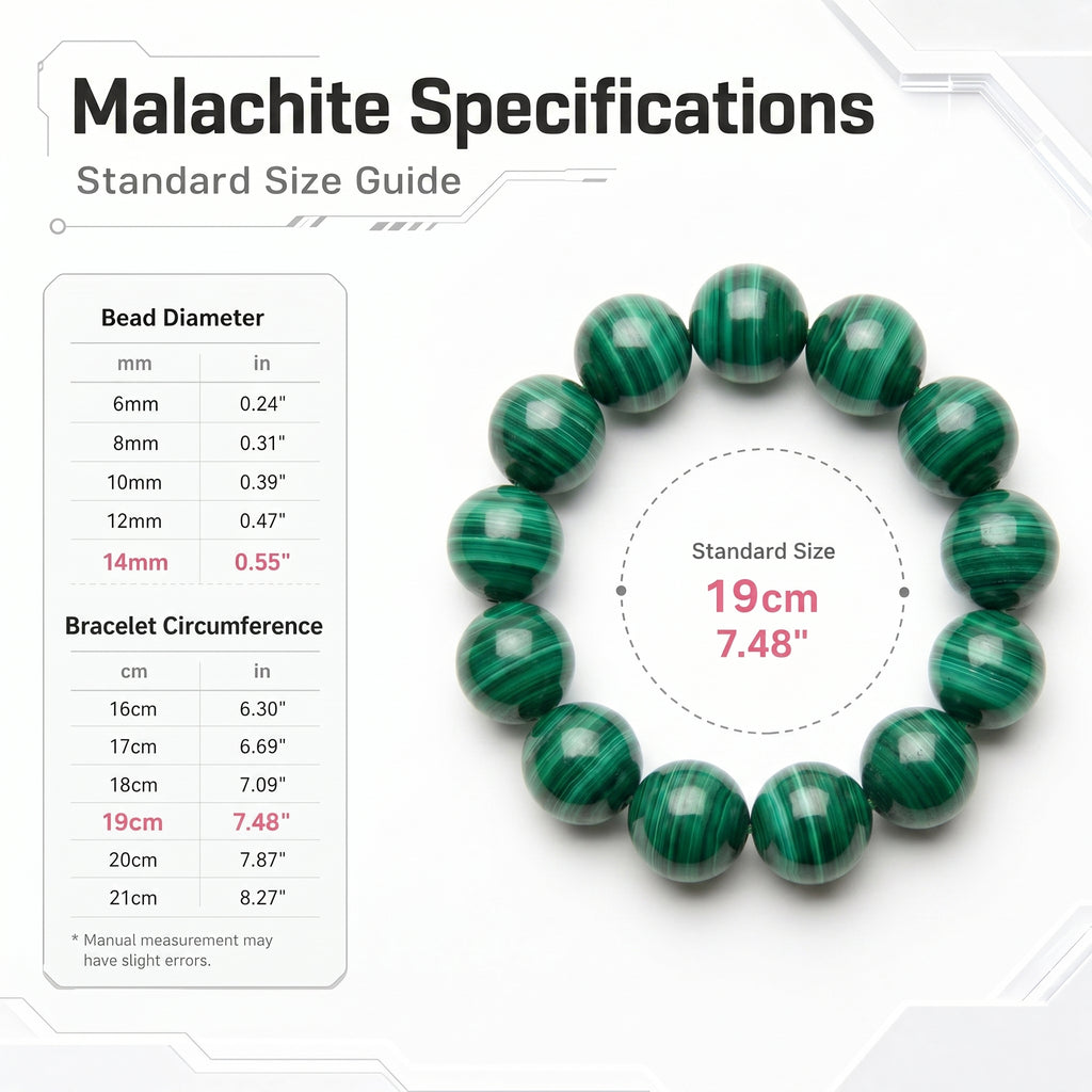 Premium Malachite Beaded Bracelet | Hand-Polished Natural Gemstone Jewelry for Protection & Harmony
