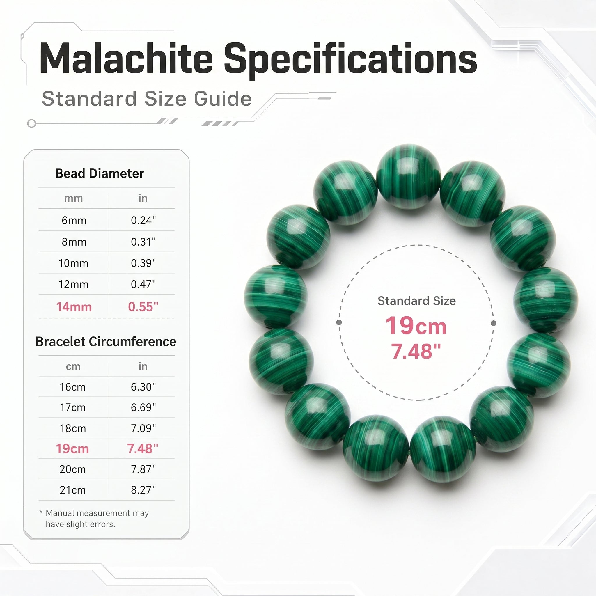 Premium Malachite Beaded Bracelet | Hand-Polished Natural Gemstone Jewelry for Protection & Harmony