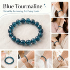 Premium Indicolite Blue Tourmaline Bracelet | Hand-Polished Natural Gemstone Jewelry for Wisdom & Confidence