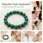 Premium Malachite Beaded Bracelet | Hand-Polished Natural Gemstone Jewelry for Protection & Harmony