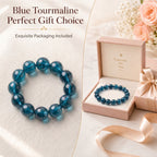 Premium Indicolite Blue Tourmaline Bracelet | Hand-Polished Natural Gemstone Jewelry for Wisdom & Confidence